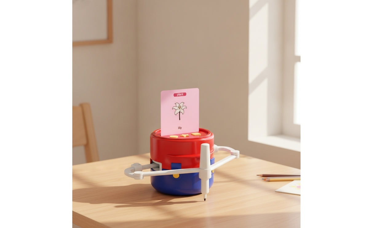 Educational Drawing Robot with Cards Tabletop Drawing Robot with Pens Smart Art Toy with Pens Child-Safe for Aspiring Artists, Home Learning