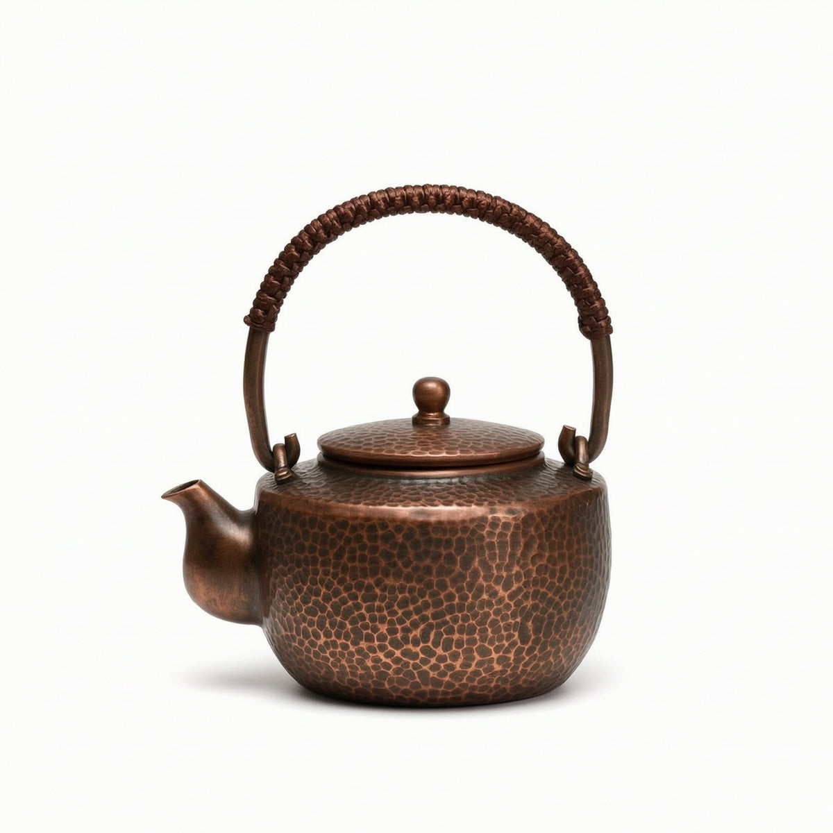 Hammered Copper Tea Kettle Compact Handmade Copper Tea Kettle Vintage Influenced Teapot with Lid for Collectors