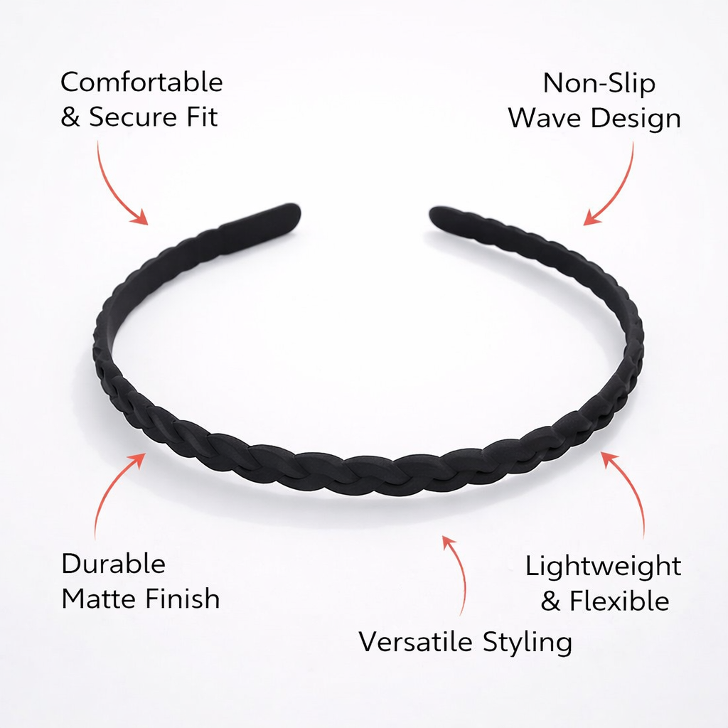 Wavy Headband for Washing Face and Makeup, Non-Slip Resin Unisex Band, Simple Style Accessory for Men and Women