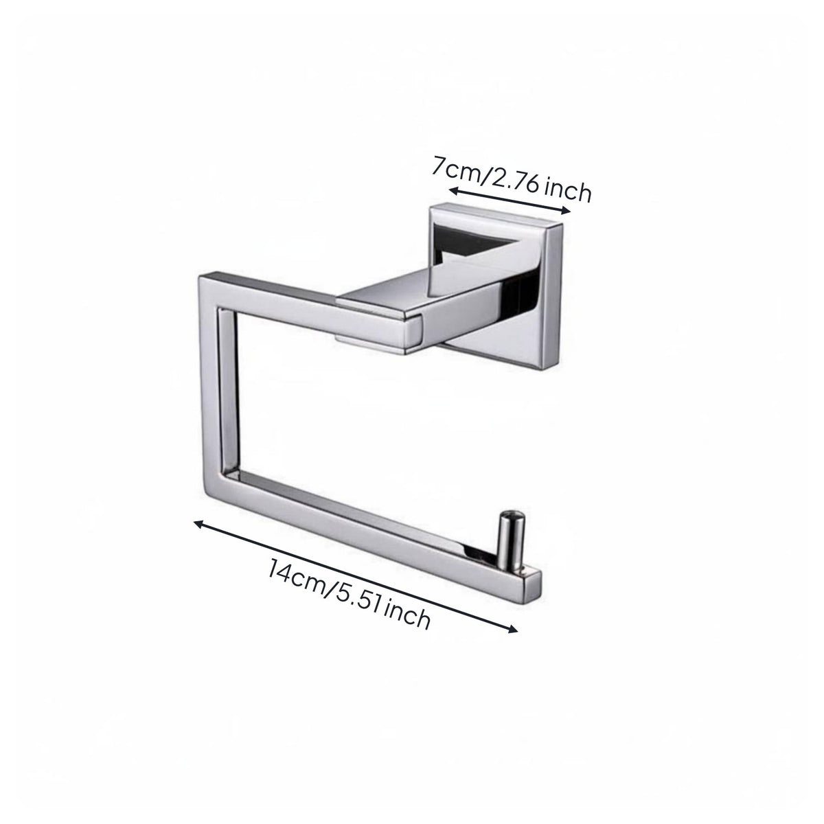 Square Toilet Paper Holder Rustproof Modern Bathroom Tissue Holder for Washroom