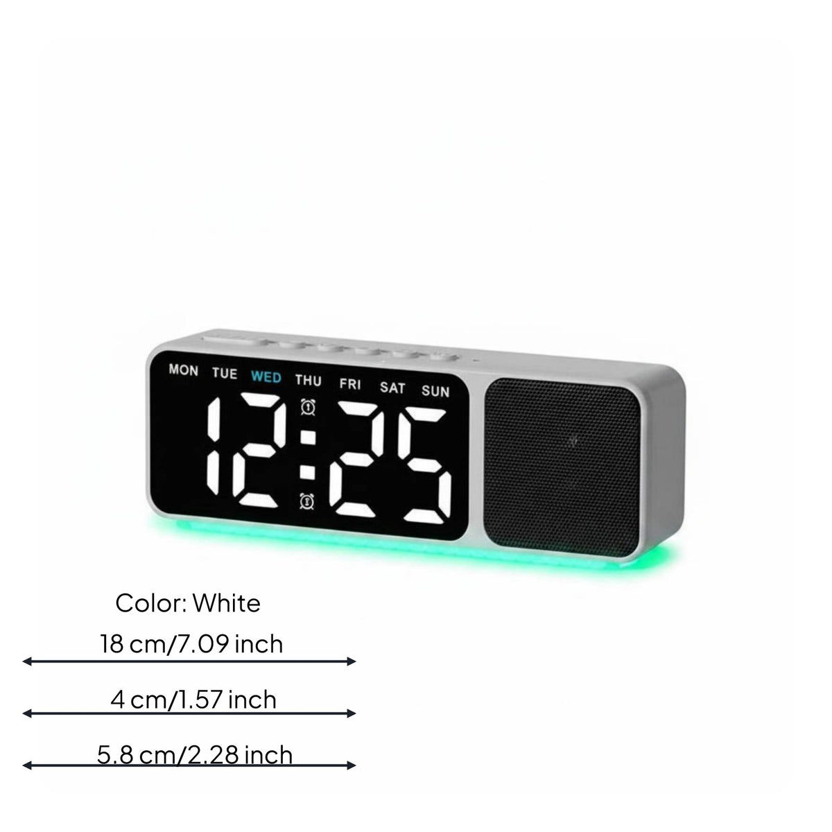 Bluetooth Speaker Timepiece Ambient Light Home Gadget Wood Grain Finish