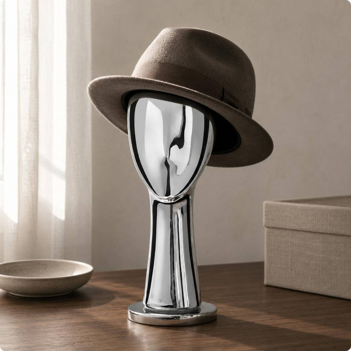 Metal Hairpiece Head Stand Stable Pedestal Base Decor Piece Decorative