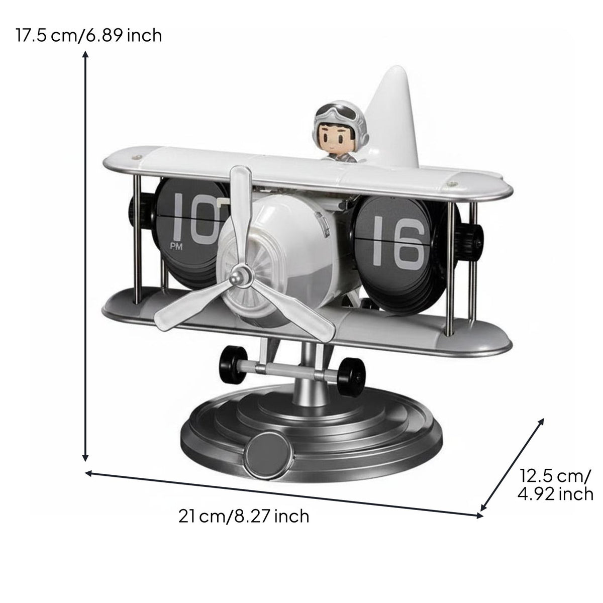 Airplane Flip Timepiece Creative Gift House Decoration for Aviation Enthusiasts