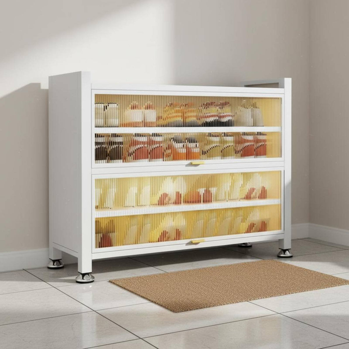 Multi-Layer Footwear Storage Unit Dust-Shielded Large Capacity Metal Footwear Storage Unit Sturdy and Sturdy for Homeowners, Apartment Dwellers