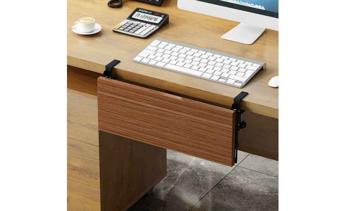 No-Drill Clamp-on Desk Extender Space-Saving Foldable Desk Extension Board Easy to Install Tray Stable for Telecommuter Workers, Students, Home Office, Small Areas, Study Corner