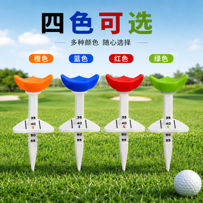 Adjustable Golf Tee with Height Range 35-55mm for Accurate Shots