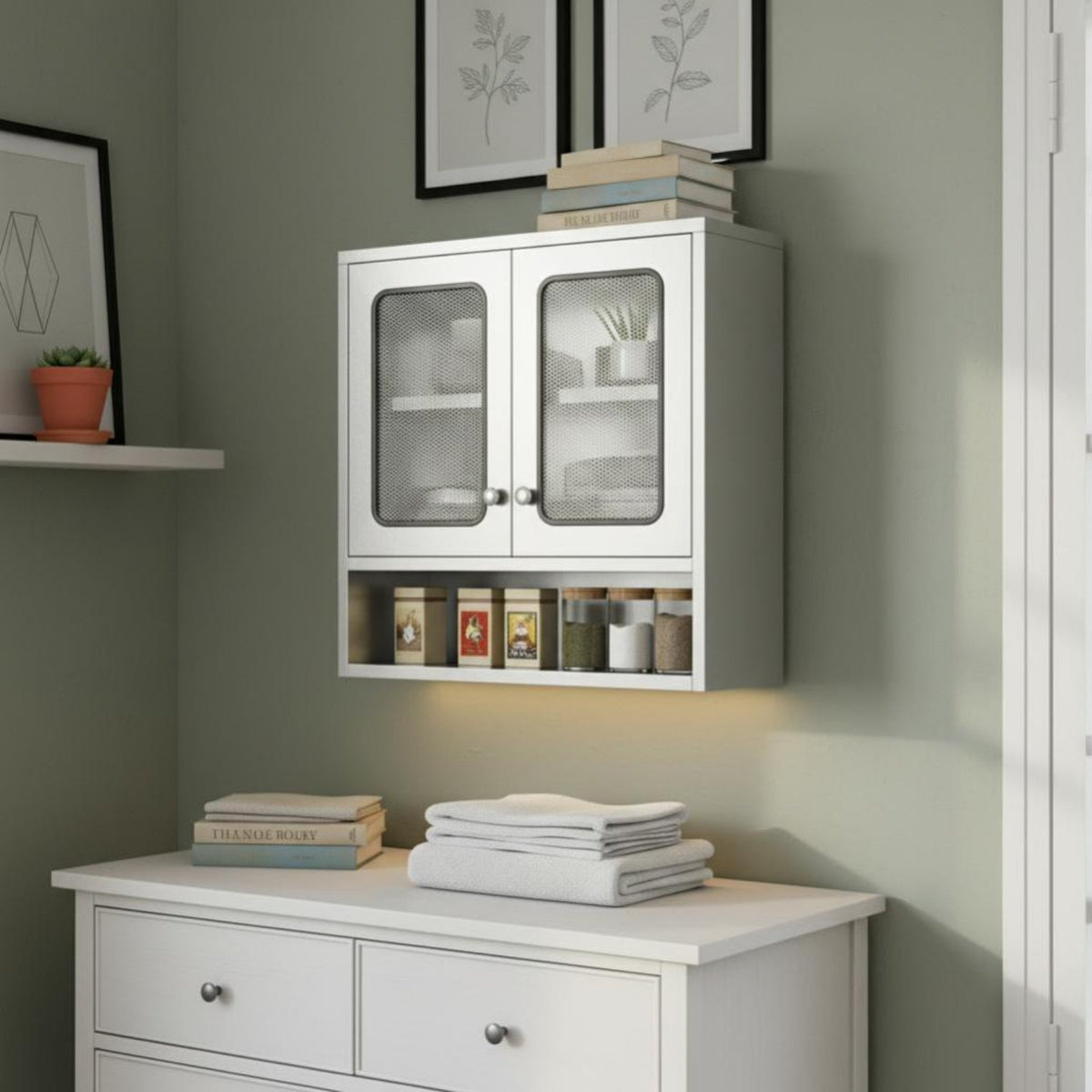 Kitchen Hanging unit Space-Saving mounted Cabinet adaptable Simple Design for Laundry Room