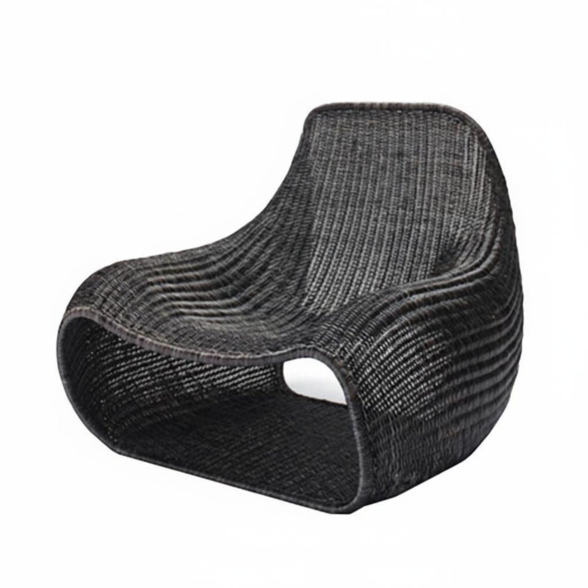 Low-Outsideside Line Woven Chair Minimalist Design Woven Contoured Armchair Weather-Resistant Breathable Weave for Garden, Patio