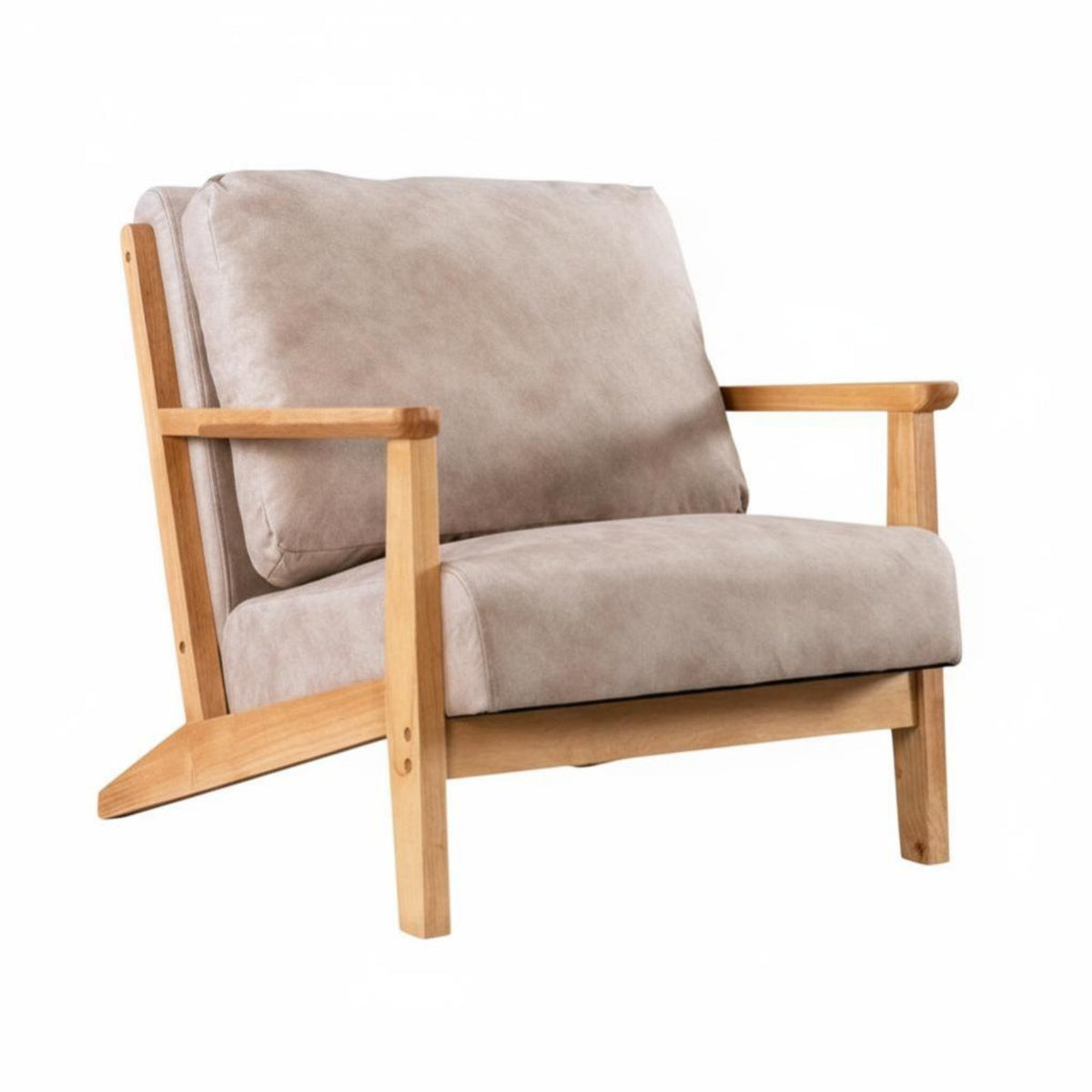 Stylish Design Upholstered Armchair Thick Padded Cushions Wooden Frame Armchair High-Density Foam Lounge Seating Sturdy Construction for Business Owners, Book Lovers, Office, Reception Area, Living Room, Reading Nook