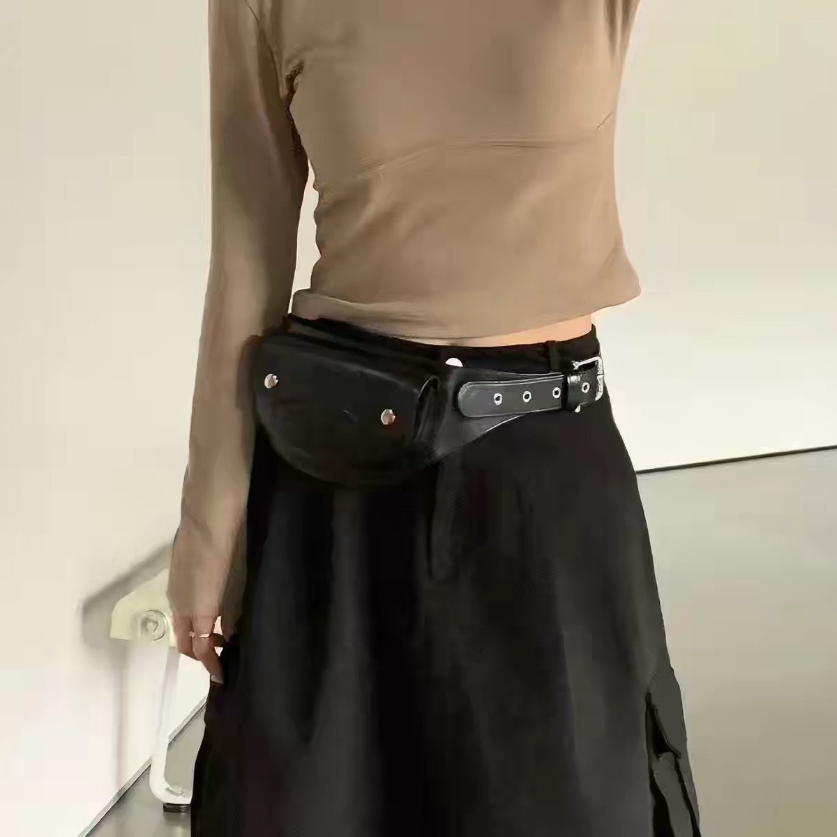 Mini Waist Bag with Belt for Motorcycle and Crossbody Use