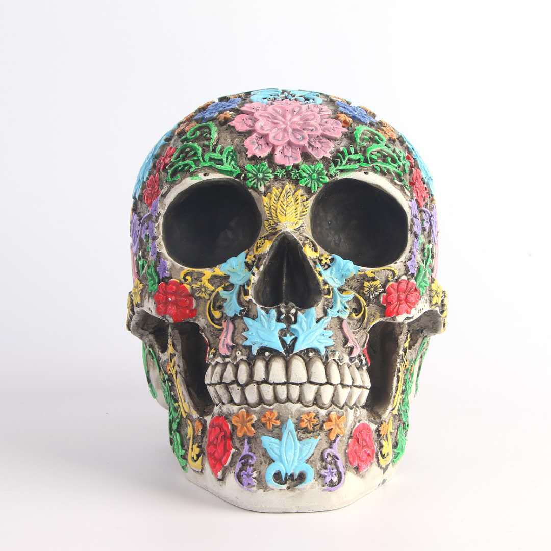 1:1 Resin Skull Head Sculpture, Halloween Gift, Bar Decor