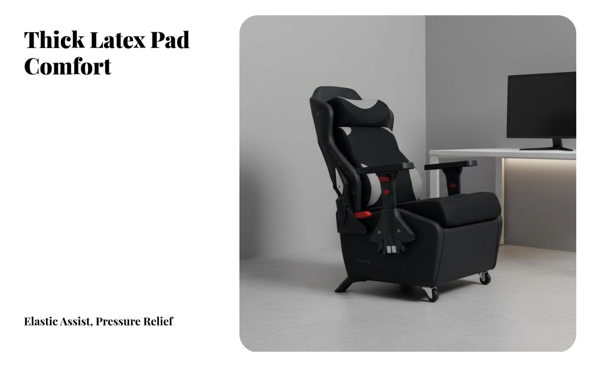 135° Reclining Ergonomic Gaming Armchair Support Racing Design Gaming Recliner Height Adjustable Computer Chair S-Shaped Bionic Curve for E-Sports Players, Gamers, Students, Internet Cafe, Study, Bedroom