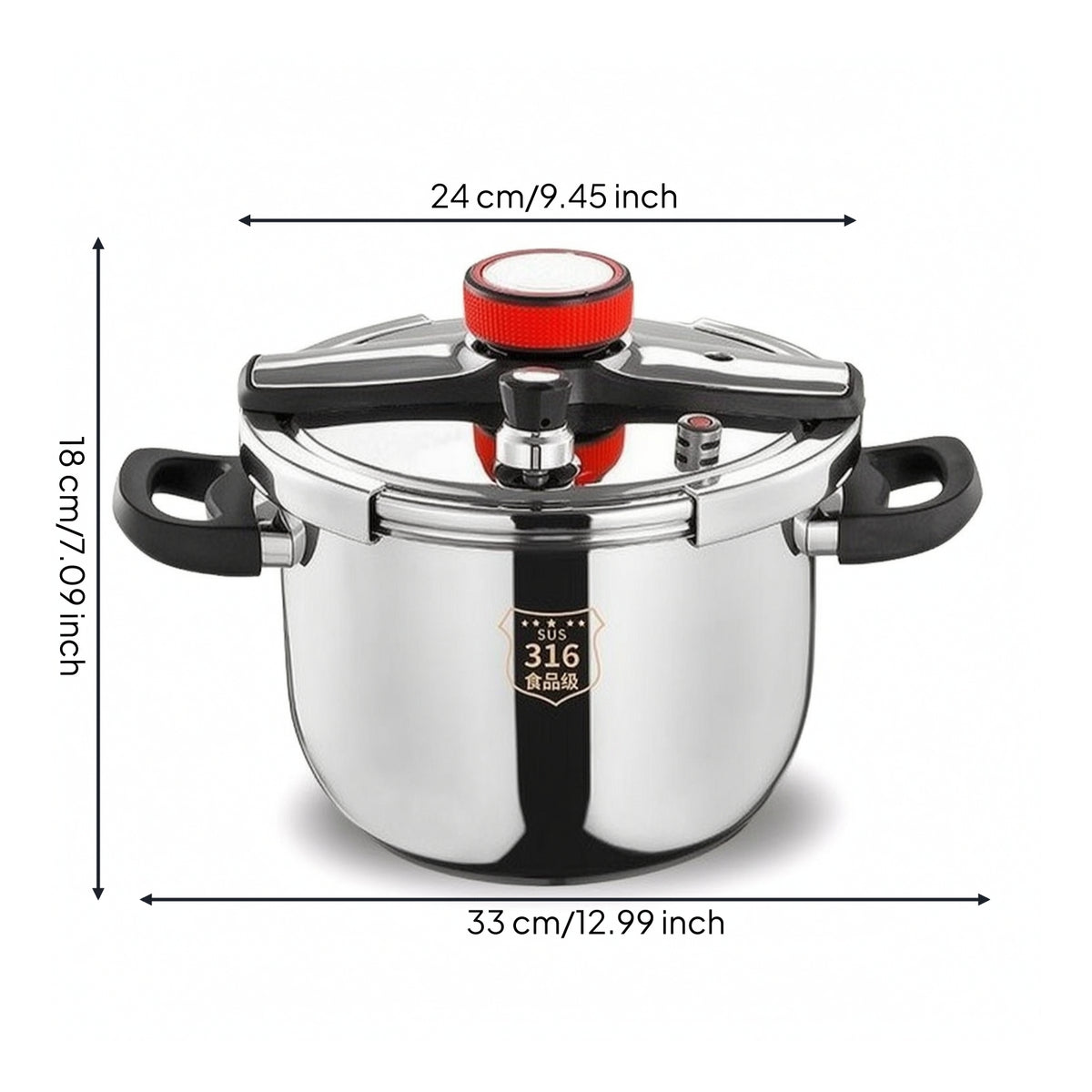 Stainless Steel Pressure Pot Rapid Cooking Pot Energy Saving Cookware for Busy Families