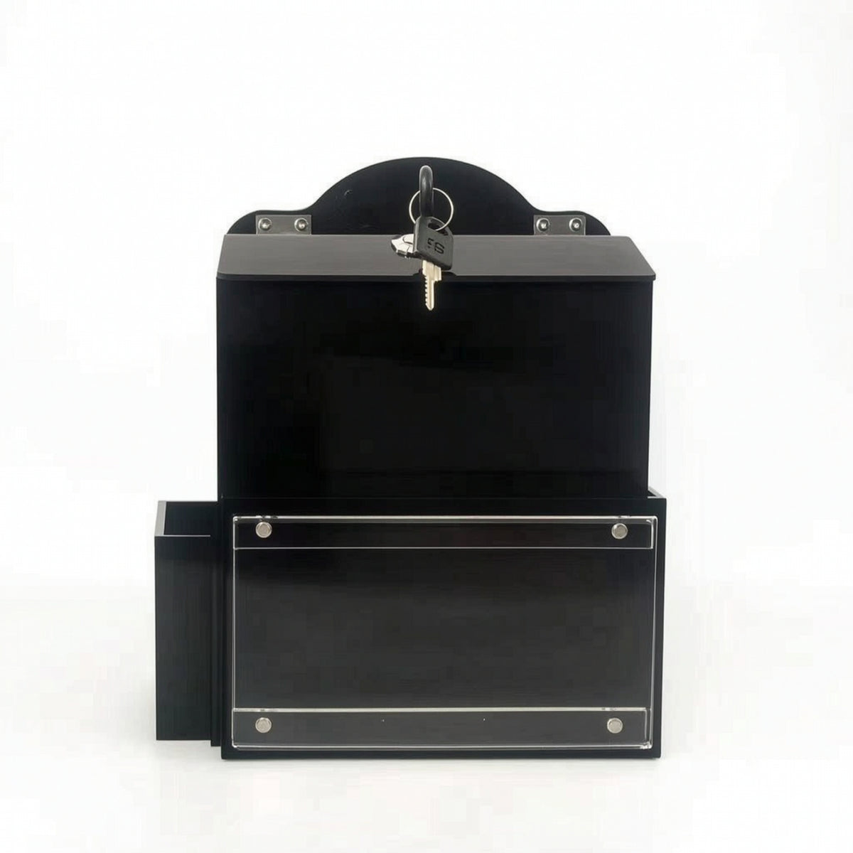 Suggestion Box with Sign Holder Clear Suggestion Box with Lock Container Acrylic Adhesive for Office, Schools