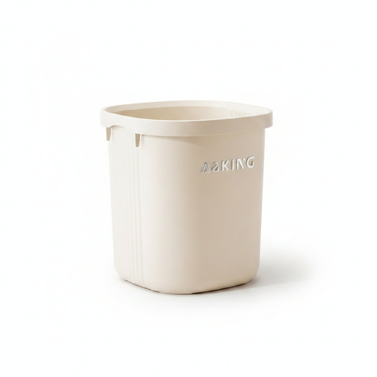 Open-Top Trash Bin Flared Rim Ribbed Trash Bin Easy to Clean for Living Room