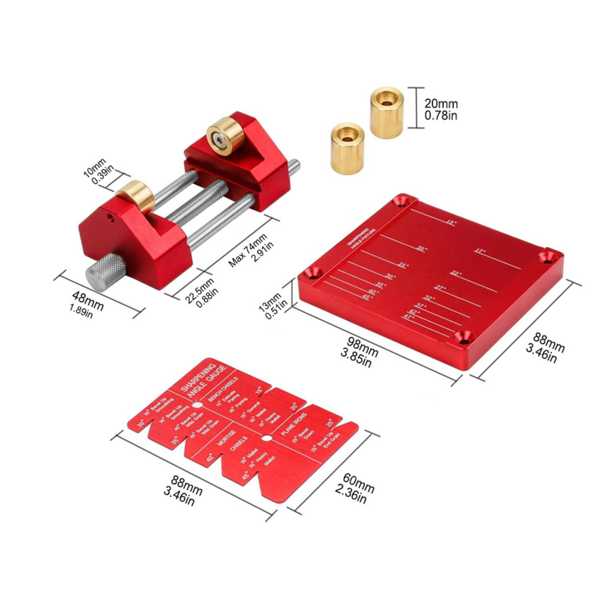 Wood Sharpening Guide Metal Body Sharpening Jig for Woodworkers