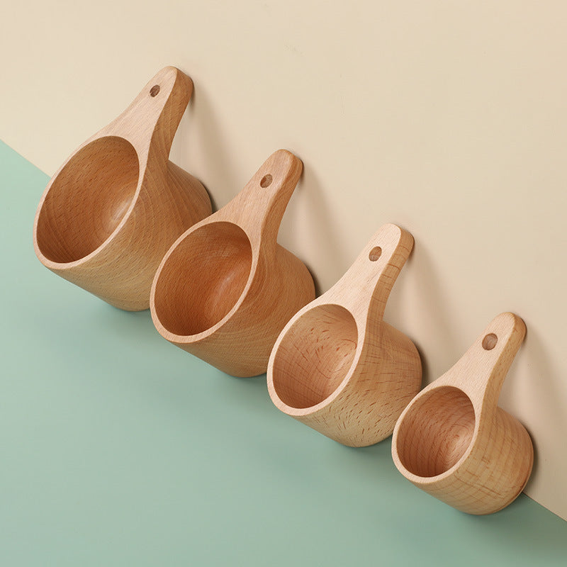 Beech Wood Measuring Spoon and Cup Set for Baking, 50g-230g