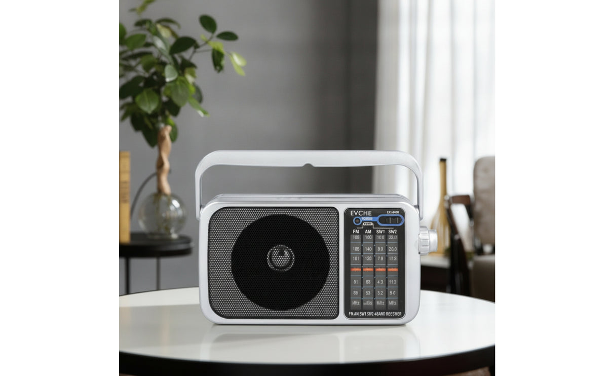 Retro Portable Radio Vintage-Style Radio with Telescopic Antenna Multi-Band Electronics Compact for Camping