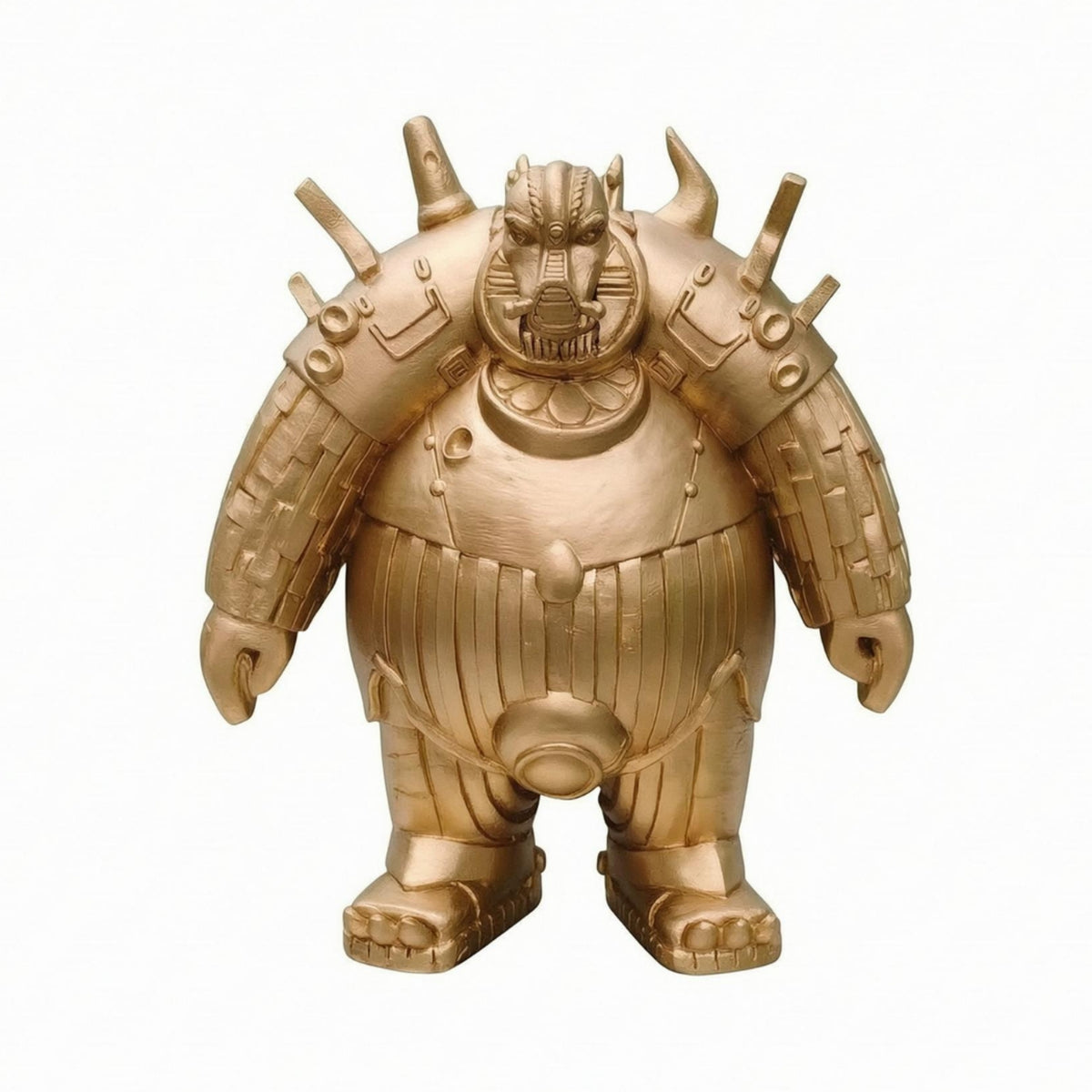 Ancient Guard Figure Textured Bronze-Look Guard Statue Detailed Knight Figurine