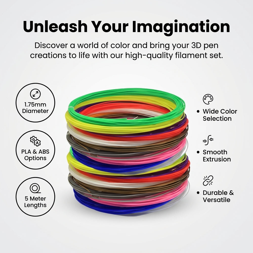 three-dimensional Pen Filament Refills 1.75mm Diameter, 20 Colors Pla Material for Creative Projects, Arts and Crafts Printing Supplies