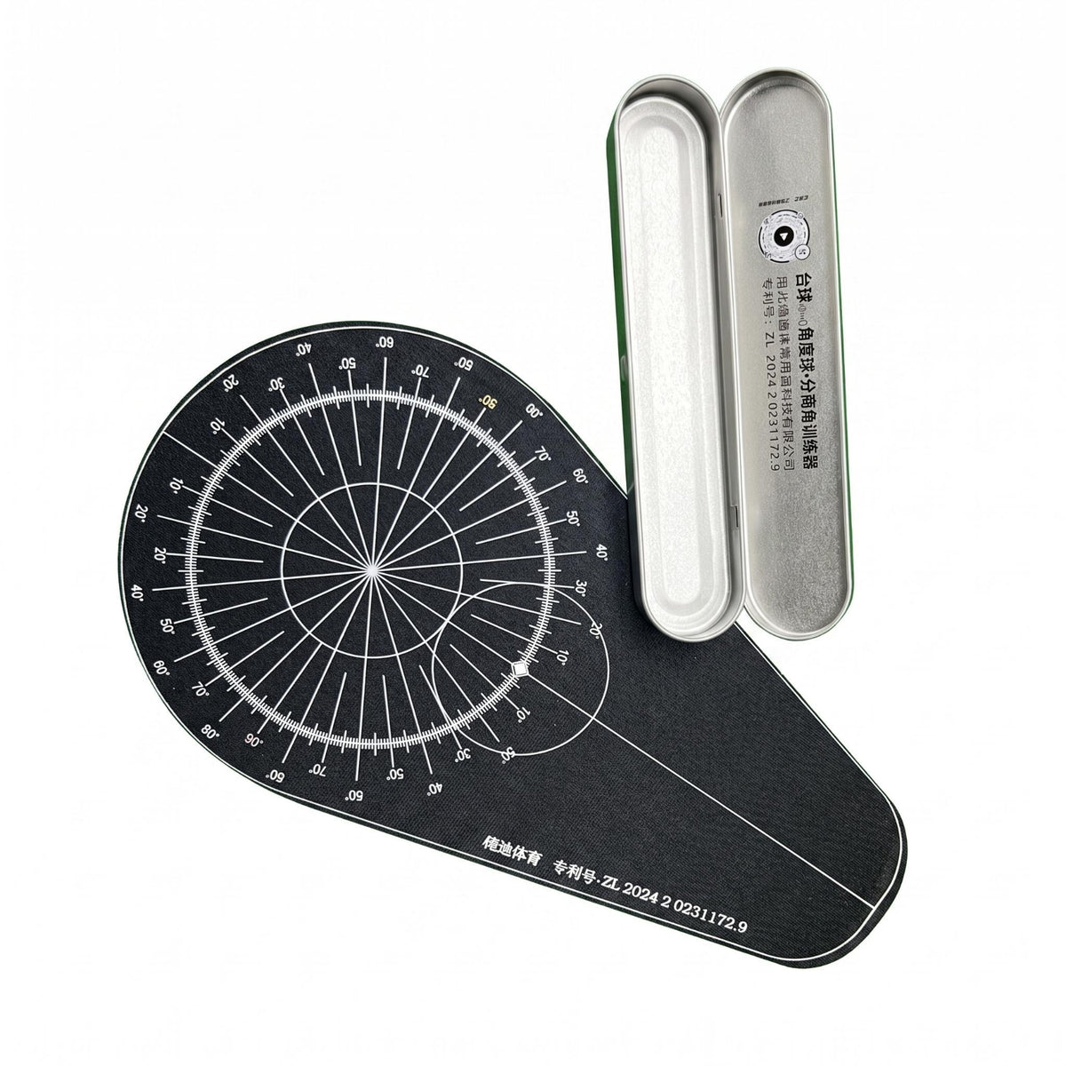 Pool Aiming Board Aim Angle Grid Cue-Ball Practice Board Metal Storage Case Pool Cue Aiming Aid