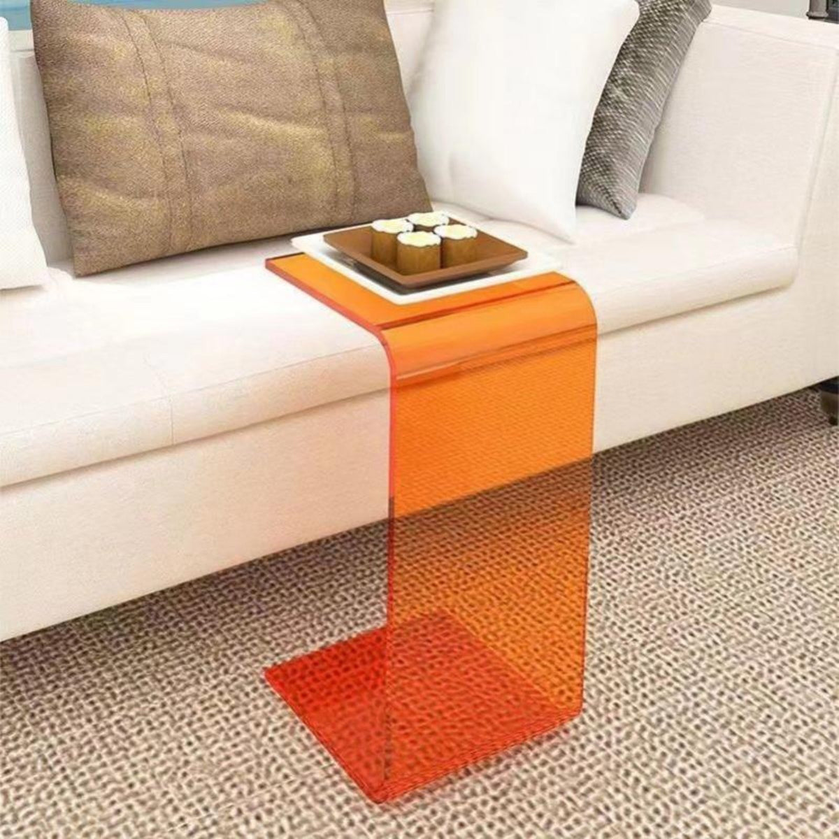 C-Shaped Side Table Space-Saving Home Furnishing multipurpose Use for Small Spaces