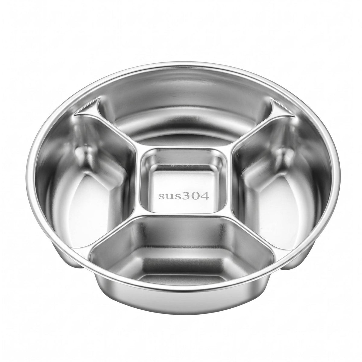 Five-Compartment Tray One-Piece Construction 5 Compartment Tray Easy to Clean Household Tableware