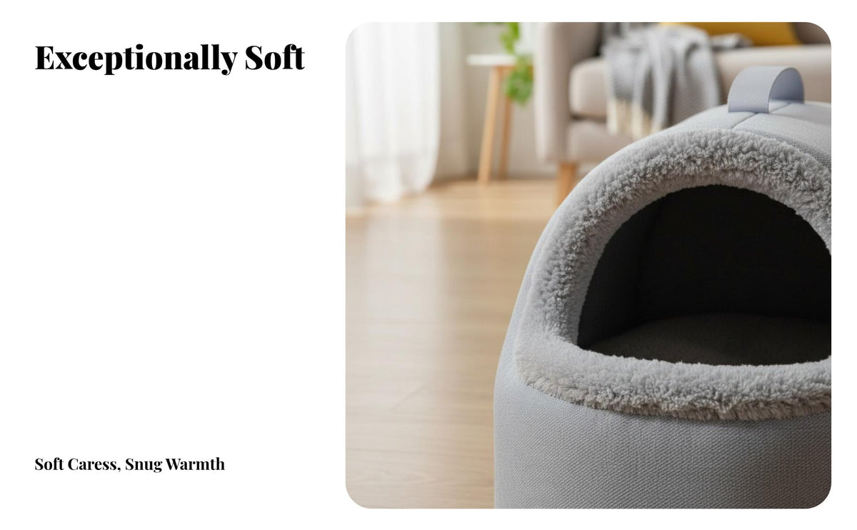 Heated Pet Den Automatic Heating Heated Feline Cave Private and Snug Pet House for Felines, Small Dogs, Cold Weather, Indoors, Living Room