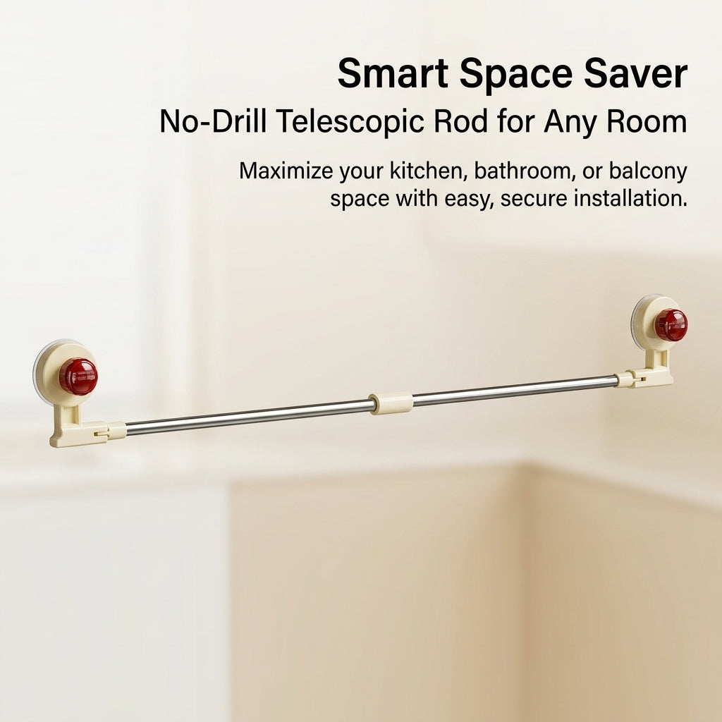 Hanging Rack with Extendable Telescopic Design for Home Use and Small Spaces, Stainless Steel Kitchen Organizers for Students, L-Shaped Rod