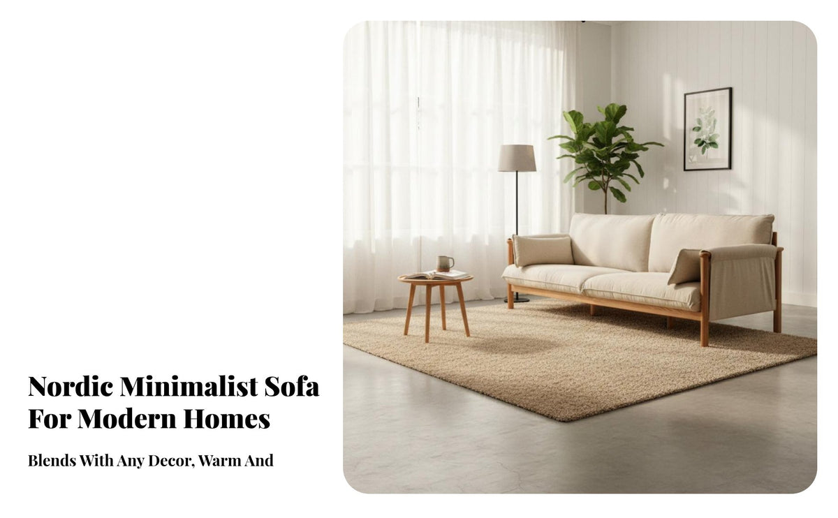 3-Seater Straight Settee Nordic aesthetic Upholstered 3-Seater Sofa Minimalist Design Couch for Homeowners, Young Professionals, Den, film evenings, Office