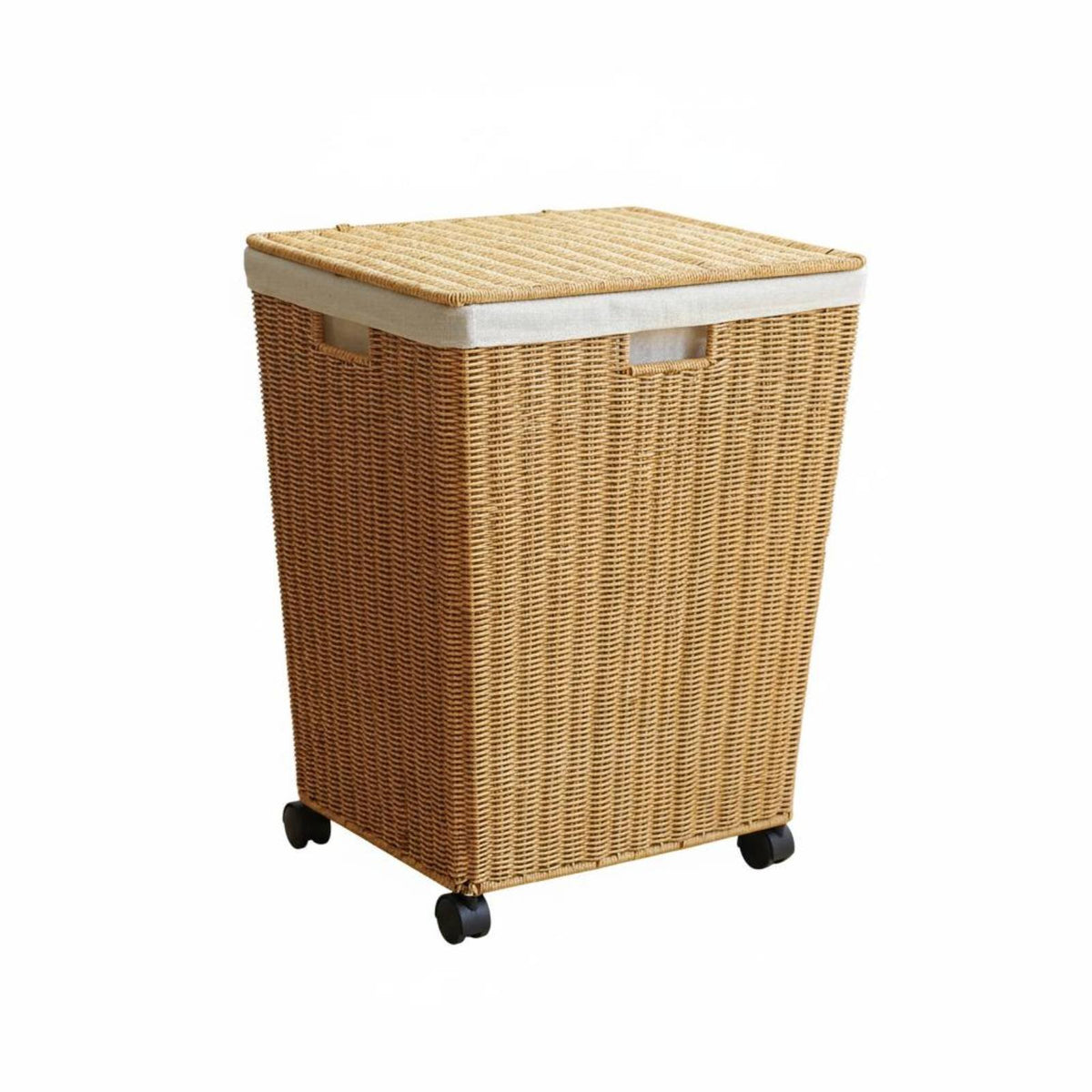 Wheeled Laundry Cart with Lid Easy to Assemble Rolling Laundry Cart Breathable