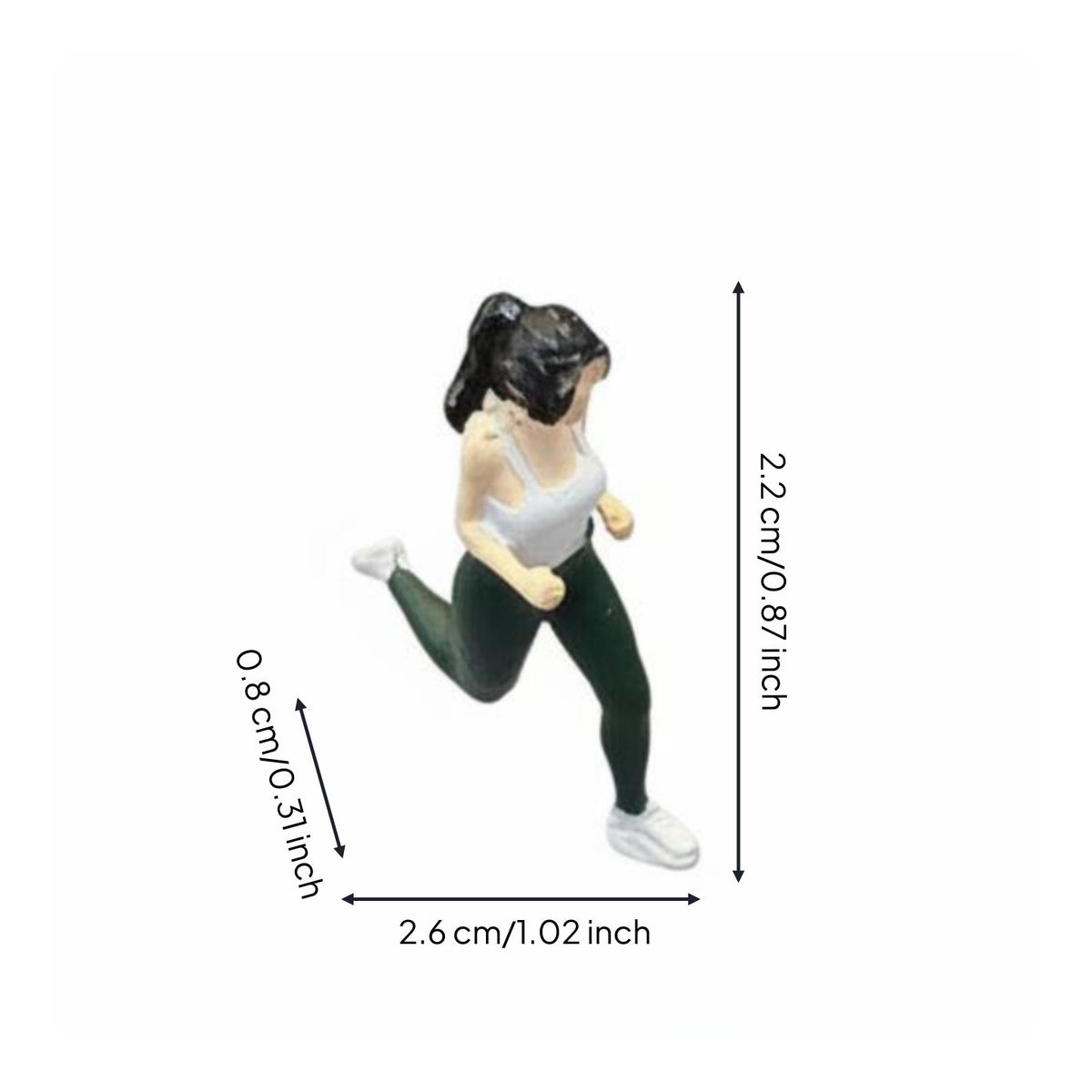 Miniature Running Woman Statue Painted Running Woman Miniature Resin