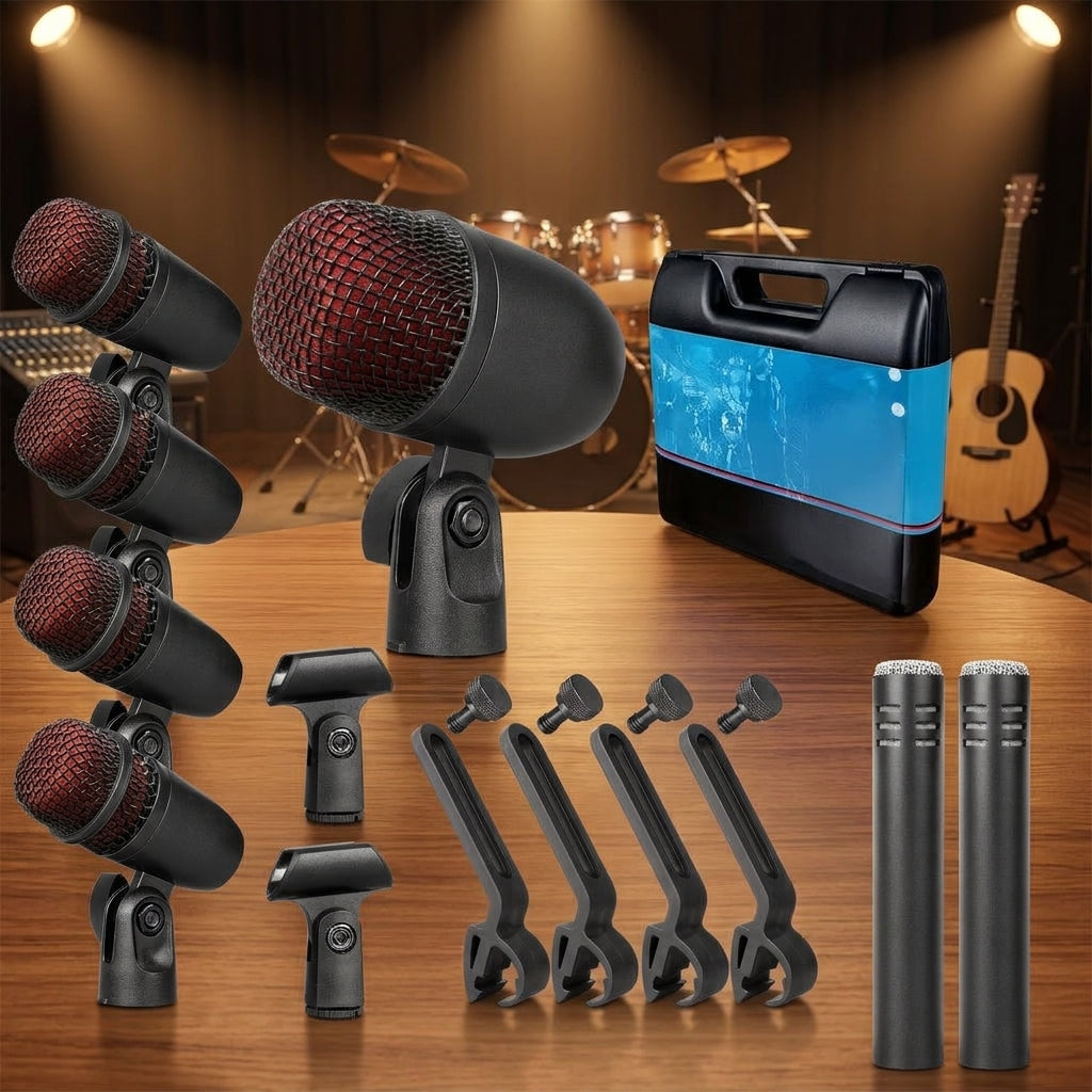 Condenser Microphone, Super Cardioid, XLR Connection, For Instrument Practice, Live Streaming, Recording Microphone Kit