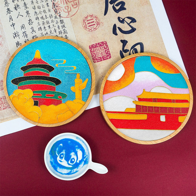 春节景泰蓝掐丝珐琅画手工diy材料包杯垫非遗初学社区活动沙龙