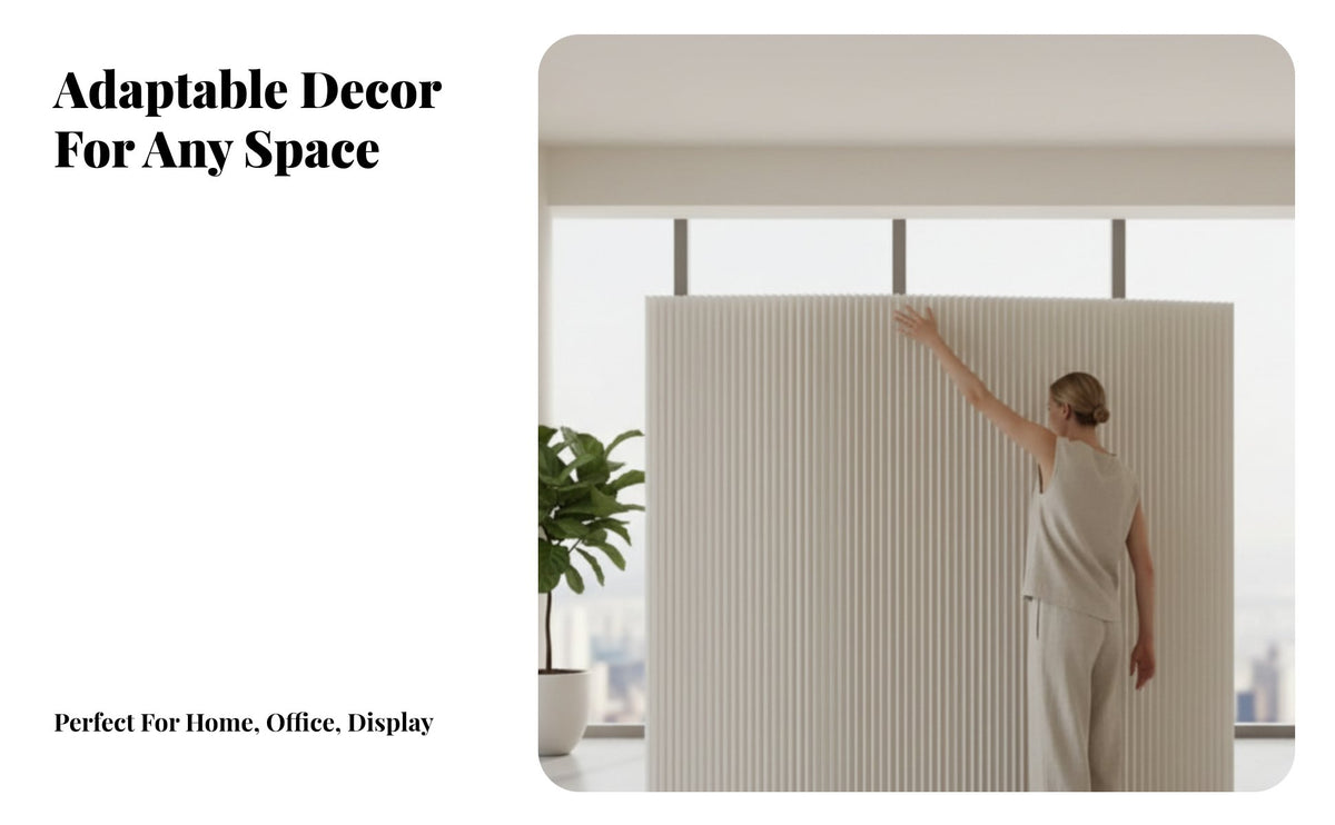 Foldable Design Accordion Paper Partition Freestanding Accordion Paper Divider Adjustable Shape Privacy Screen Portable for Event Planners, Office Workers, Living Room, display Hall, Commercial Space, Studio Apartment