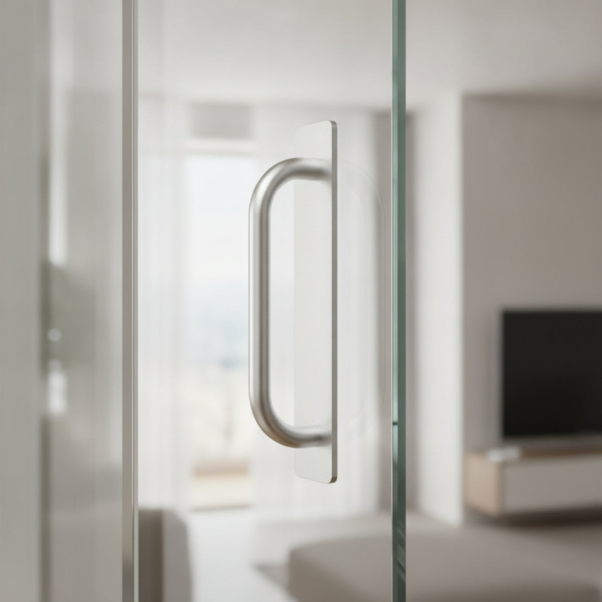 Sliding Door Handle Pressure-Sensitive Door Handle Easy to Install Flat Finger Pull for Renters, Rental Apartments