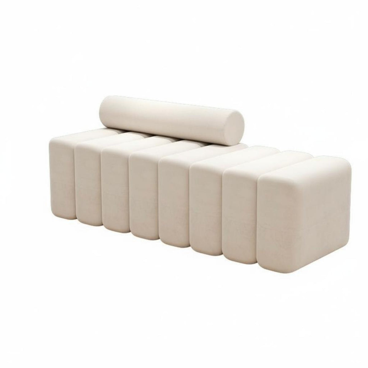 End-of-Bed Bench Multi-Functional Wavy Seat Ottoman Multipurpose Design Thick Padded padding for Homeowners, Interior Designers