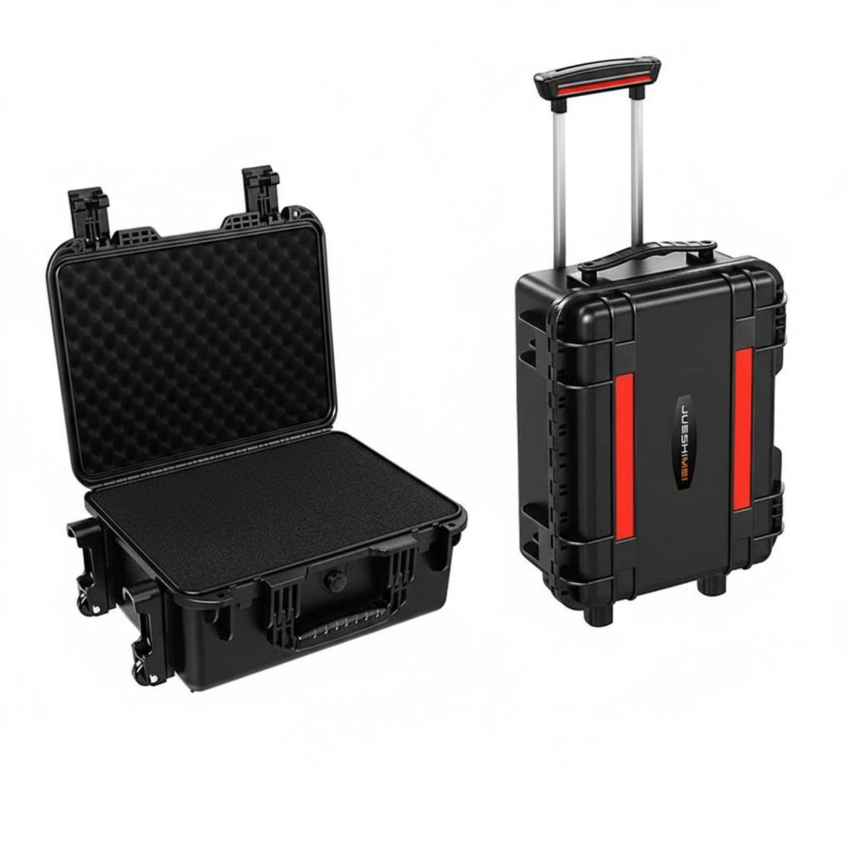 Wheeled Hard Case with Foam Shockproof Rolling Flight Chest Padlockable