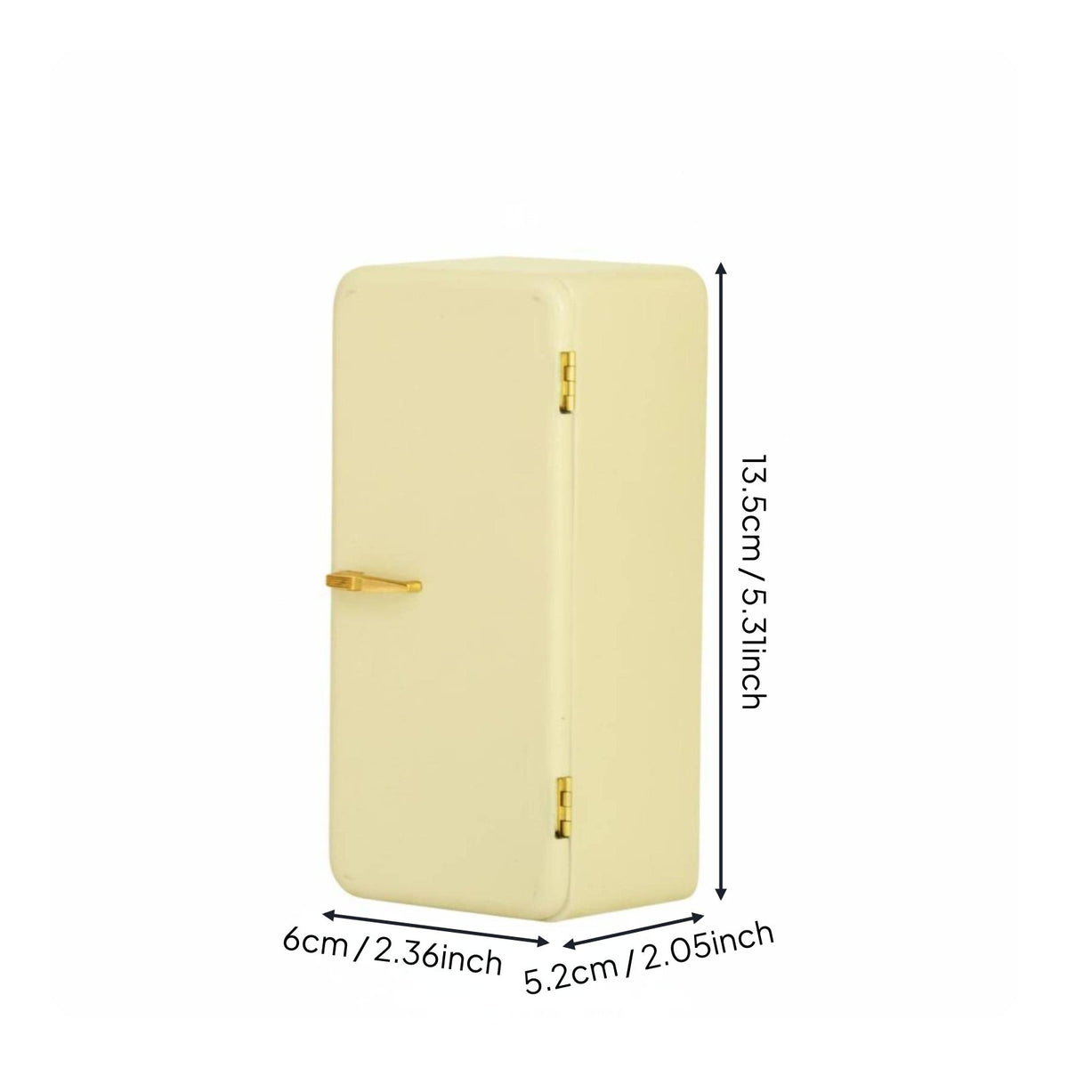 Miniature Refrigerator Realistic Details Doll Kitchen Refrigerator Handmade Retro Metal Mini Fridge for Children, Hobbyists