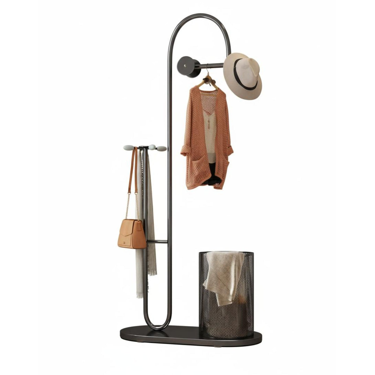 unobstructedstanding Coat Rack Space-Saving Clothing Organizer Easy Assembly for Renters