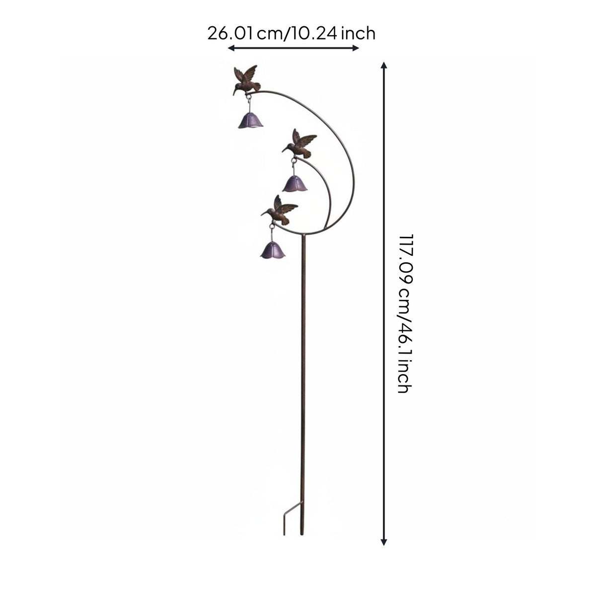 Metal Hummingbird Sculpture Outdoor Decoration Hummingbird Garden Stake Weather-Resistant Bird Garden Stake