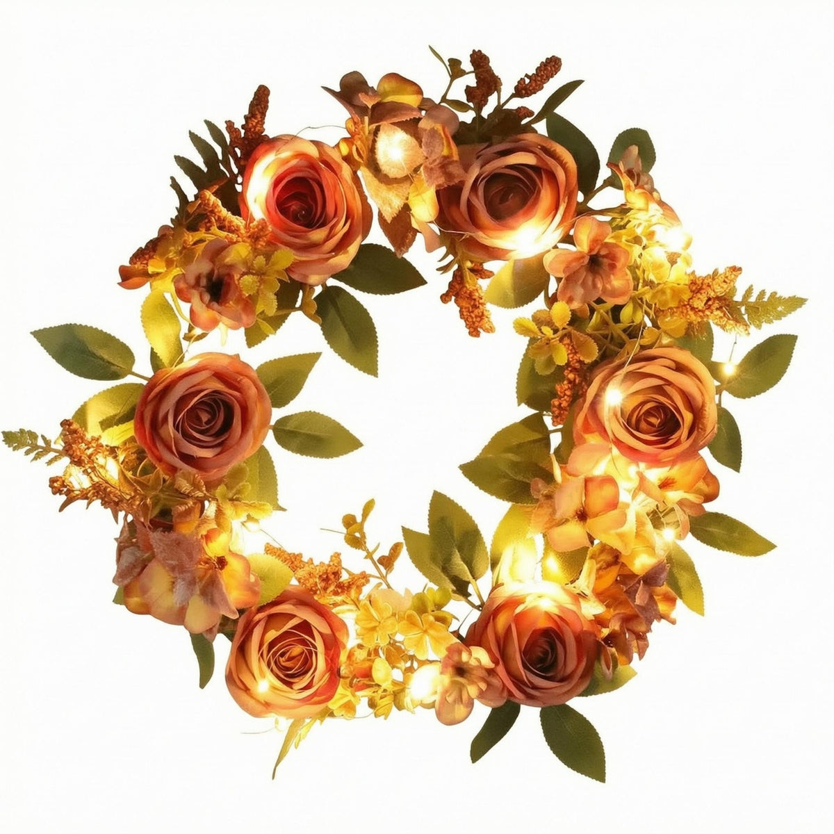 Pink Rose Wreath Full Artificial Rose Wreath No Watering Wall Hanging