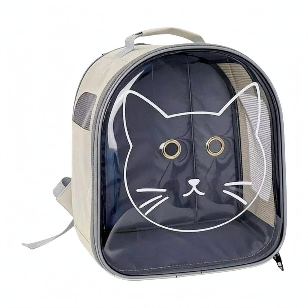 Cat Face Backpack Carrier Ventilation Holes Transparent Cat Carrier Zip-Around