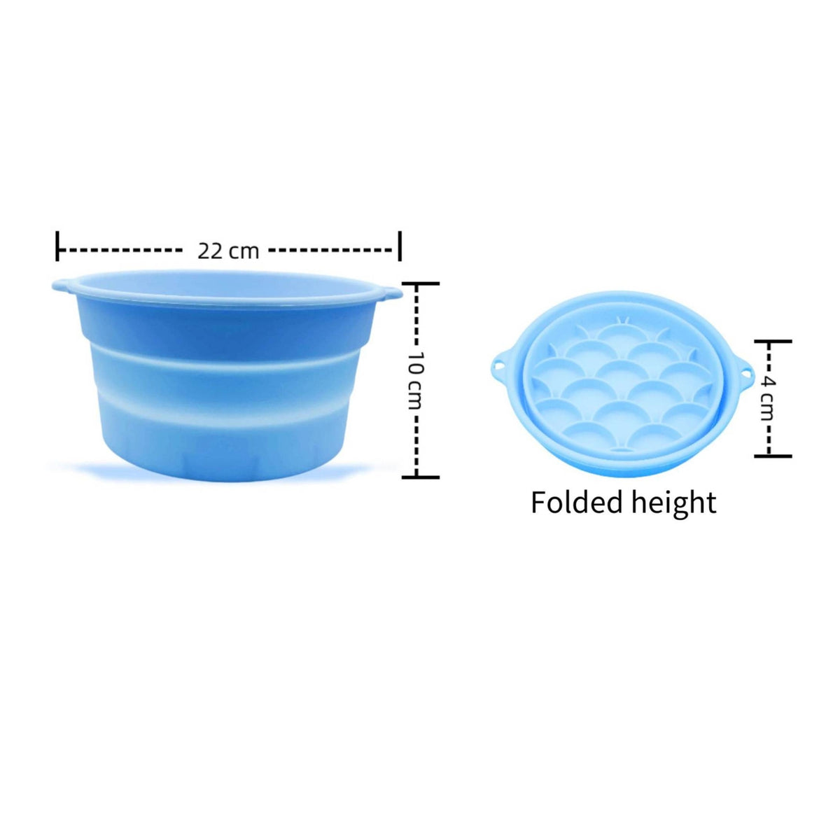 Foldable Silicone Basin Side Handles Round Silicone Basin Space Saving