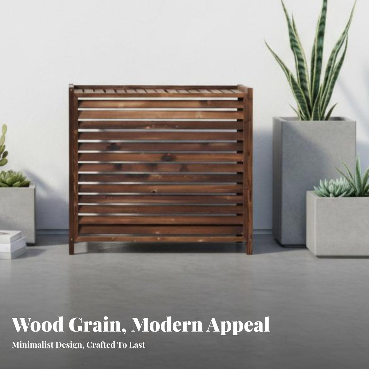 Slatted Air Cooling Appliance Hider Weather-Withstandant Appliance Screen Multi-Functional Design Particleswithstandant