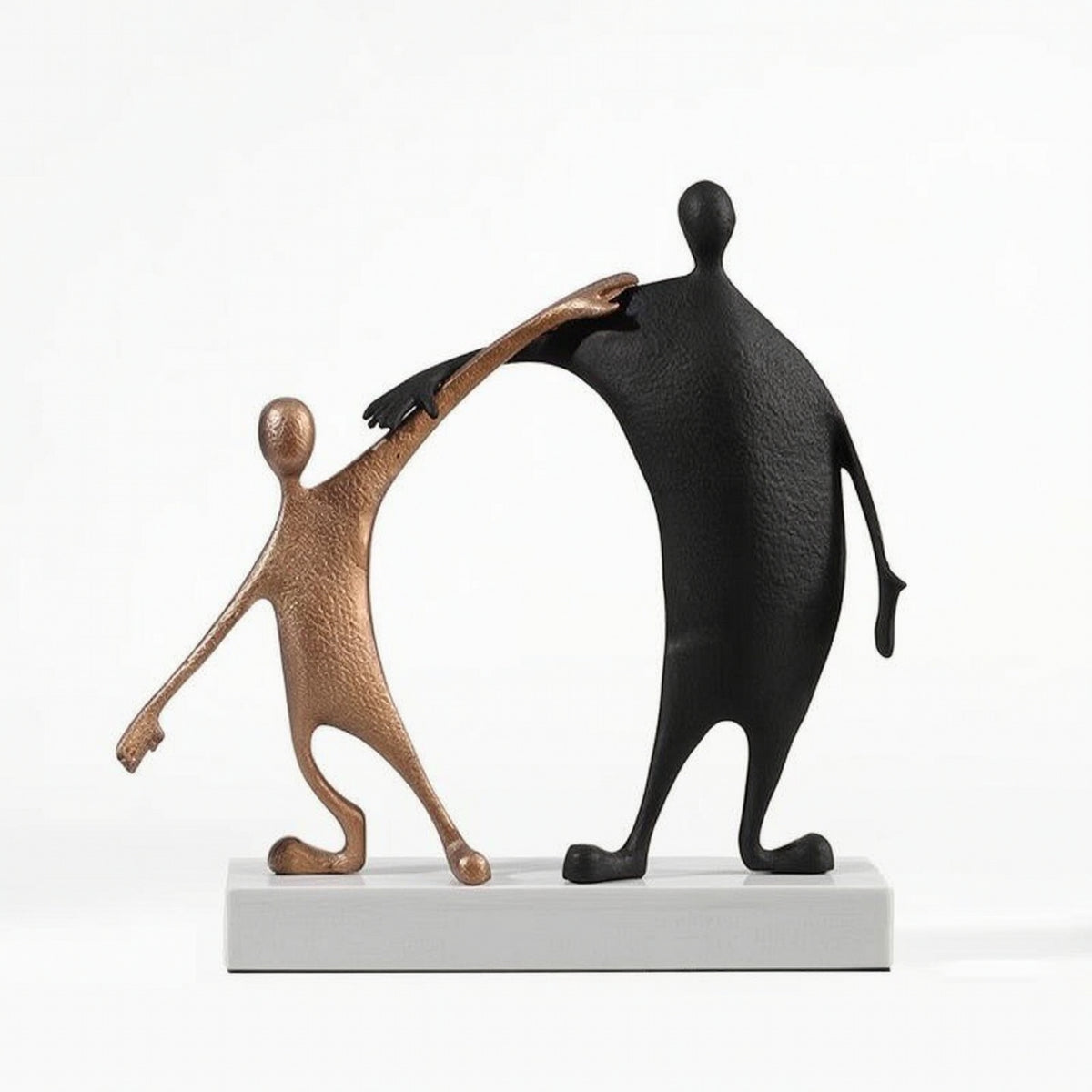 Abstract Human Figure Sculpture Minimalist Ornament with Marble Base Matte