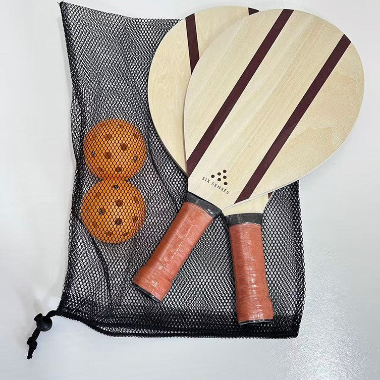 Wooden Pickleball Paddle Set for Outdoor Family Play