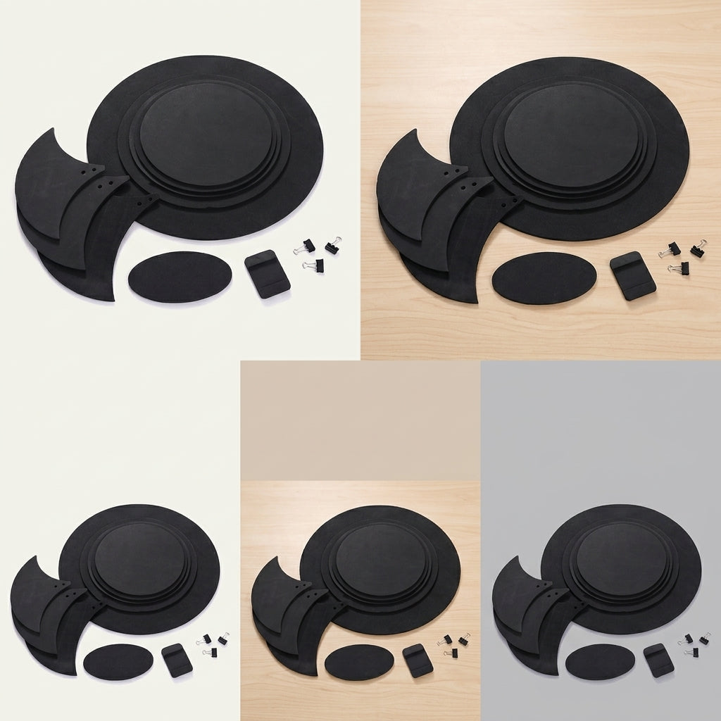 Drum Mute Pads for 5-Piece Drum Kit, Silent Practice Pads for Jazz Drums and Snare Drums