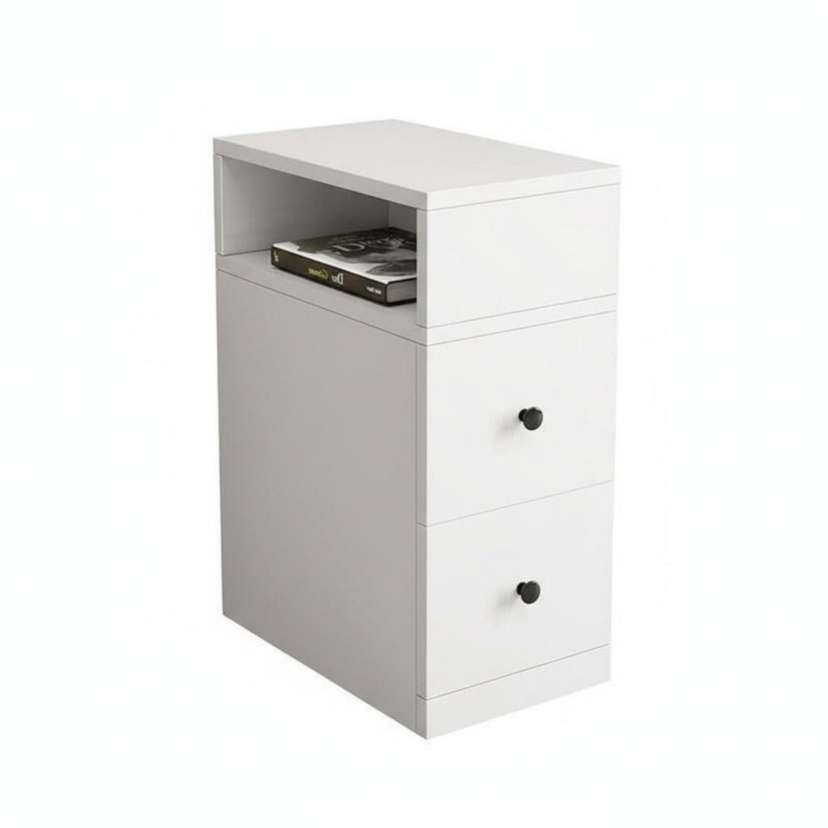 Narrow Drawer Chest Space-Saving Bedside Cabinet Slim dimension for Office, Closet