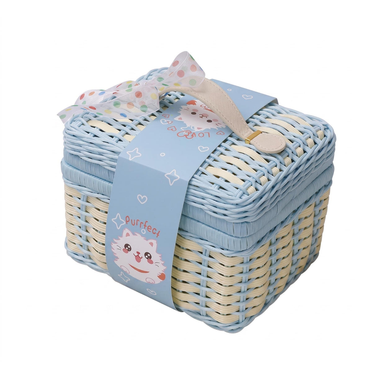 Woven Gift Box Rectangular Storage Bin Sturdy for Parties